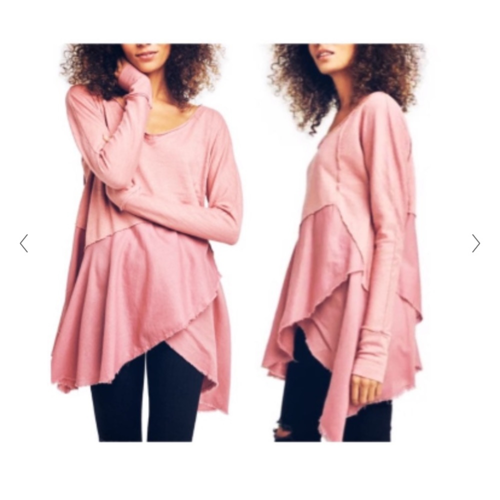 Free People Gorgeous one of a kind dusty mauve/rose pink  flowing tunic